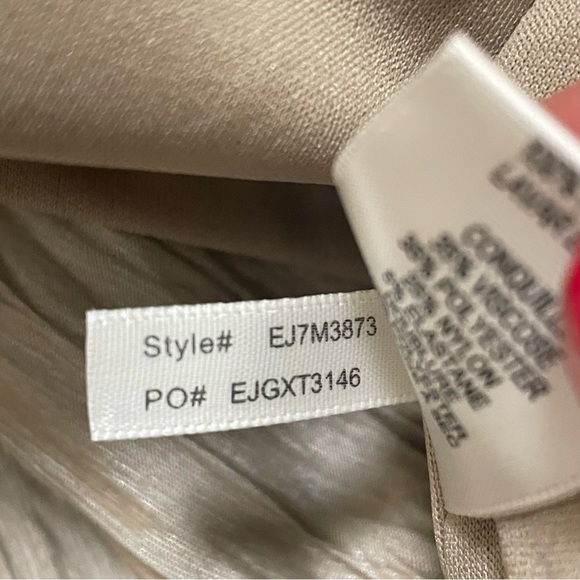 Eliza J Jewel Embellished Illusion Metallic Sheath Sleeveless Dress Taupe Sz 6 - Picture 10 of 10